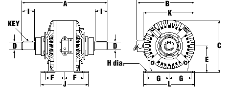 Base Mount Magneclutch dimensional drawing